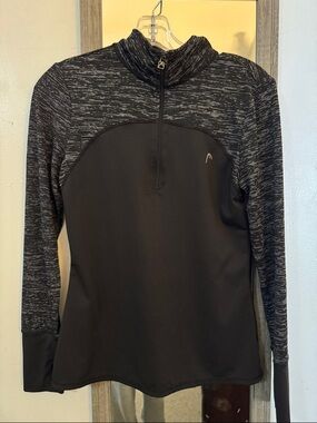 EUC Head Black long Sleeve Half-Zip Performance Top